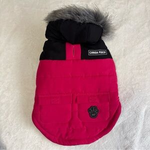 Canada Pooch size 14 Pink and Black Dog Jacket